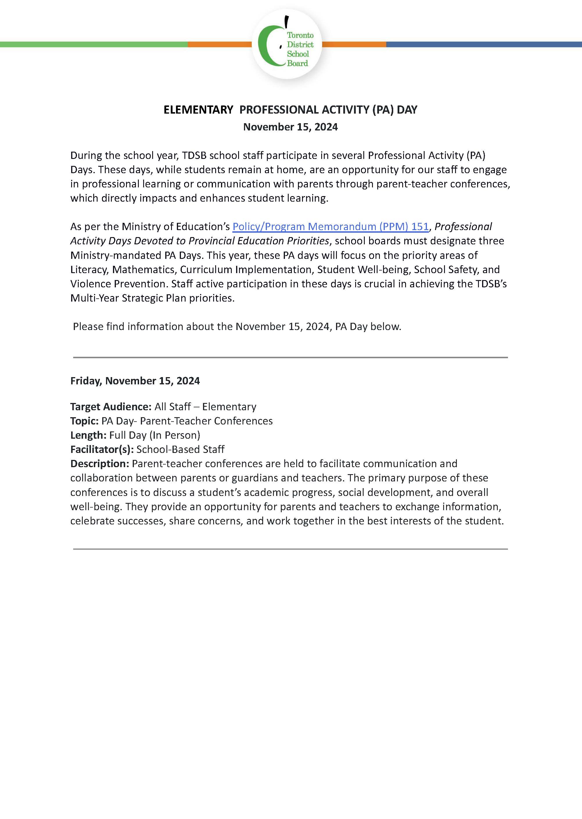 Copy of November 15 2024 PA Day- Flyer 